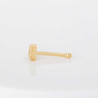 Jewelry Avalanche CZ Accented Diamond icon 20G 14K Yellow Gold Nose Bone Nose Ring Stud