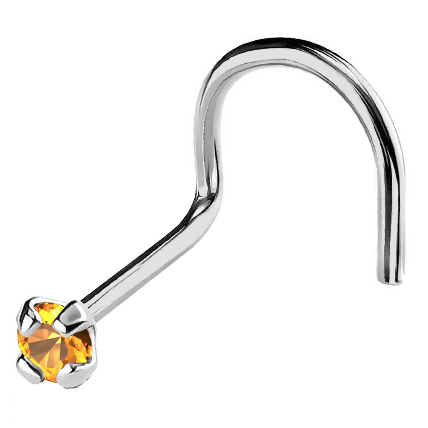 Jewelry Avalanche 22G 14K Gold Nose Screw Nose Stud with Citrine Gemstone