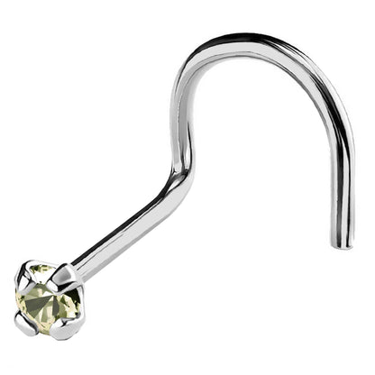 Jewelry Avalanche 22G 14K Gold Nose Screw Nose Stud with Peridot Gemstone