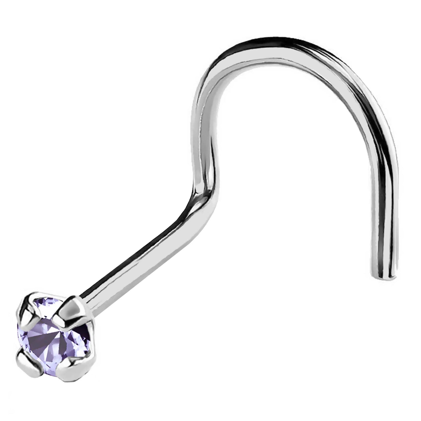 Jewelry Avalanche 22G 14K Gold Nose Screw Nose Stud with Tanzanite Gemstone