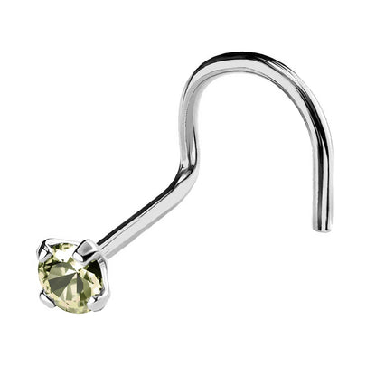 Jewelry Avalanche 22G 14K Gold Nose Screw Nose Stud with Peridot Gemstone