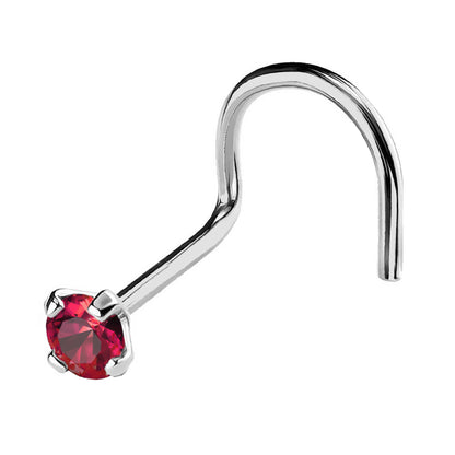Jewelry Avalanche 22G 14K Gold Nose Screw Nose Stud with Ruby Gemstone