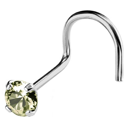 Jewelry Avalanche 22G 14K Gold Nose Screw Nose Stud with Peridot Gemstone
