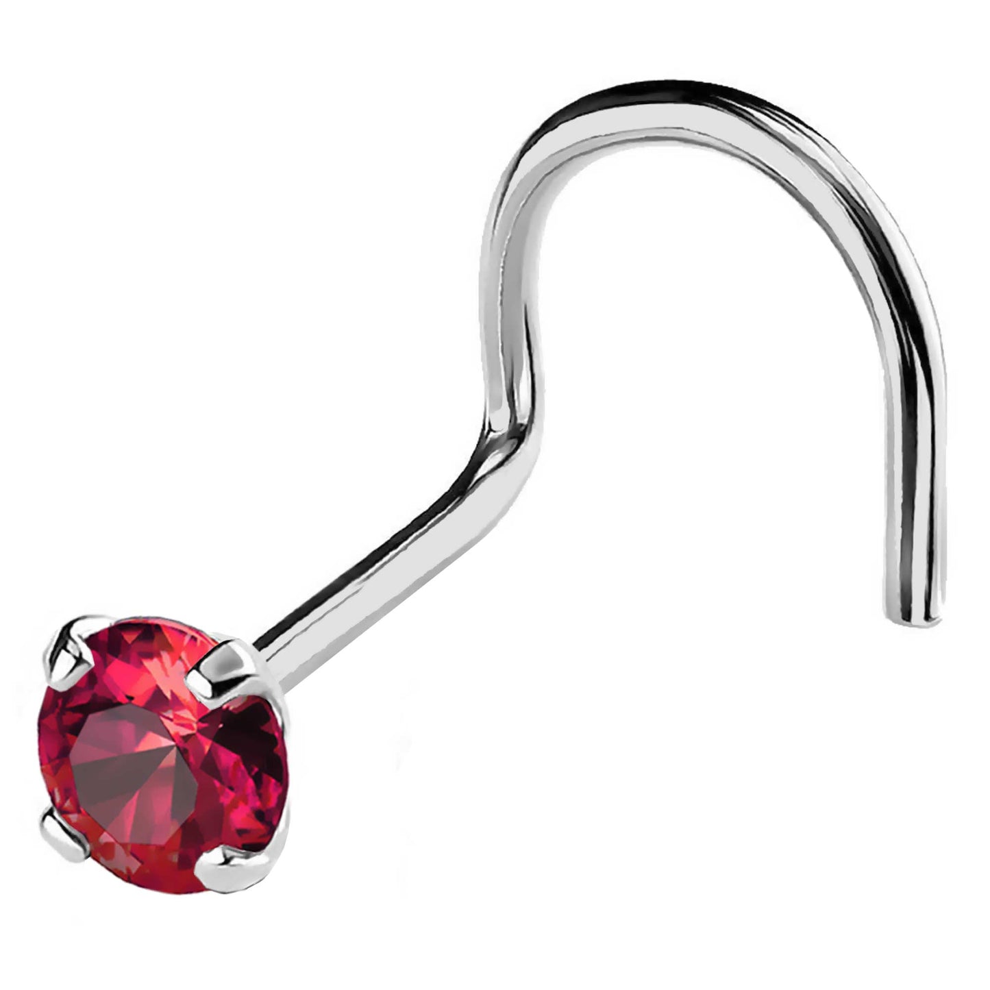 Jewelry Avalanche 22G 14K Gold Nose Screw Nose Stud with Ruby Gemstone