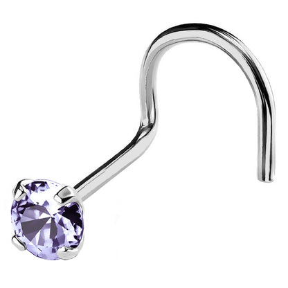 Jewelry Avalanche 22G 14K Gold Nose Screw Nose Stud with Tanzanite Gemstone