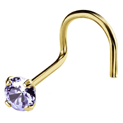Jewelry Avalanche 22G 14K Gold Nose Screw Nose Stud with Tanzanite Gemstone