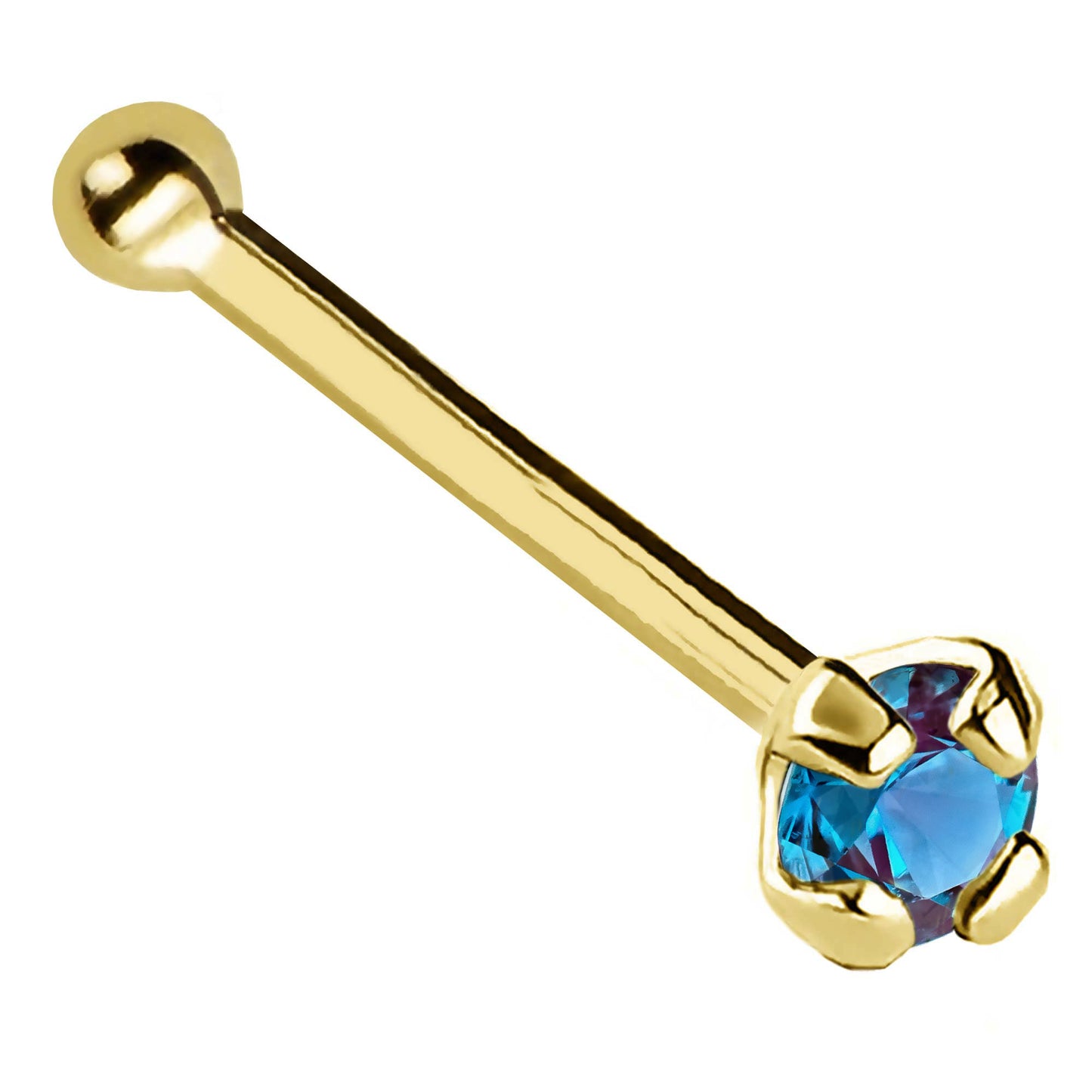 Jewelry Avalanche 22G 14K Gold Ball-end Nose Stud with Alexandrite Gemstone