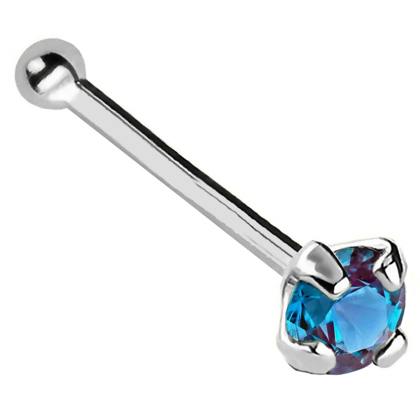 Jewelry Avalanche 22G 14K Gold Ball-end Nose Stud with Alexandrite Gemstone