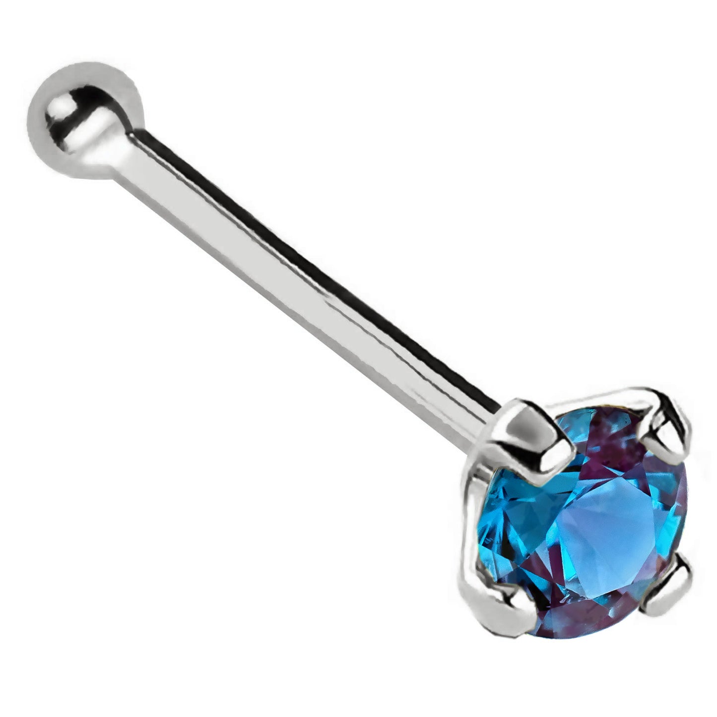 Jewelry Avalanche 22G 14K Gold Ball-end Nose Stud with Alexandrite Gemstone
