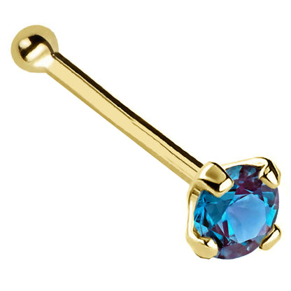 Jewelry Avalanche 22G 14K Gold Ball-end Nose Stud with Alexandrite Gemstone