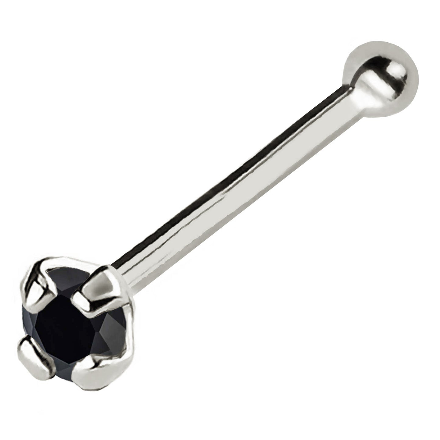 Jewelry Avalanche Black Moissanite 22G 14K Gold Ball-end Nose Stud