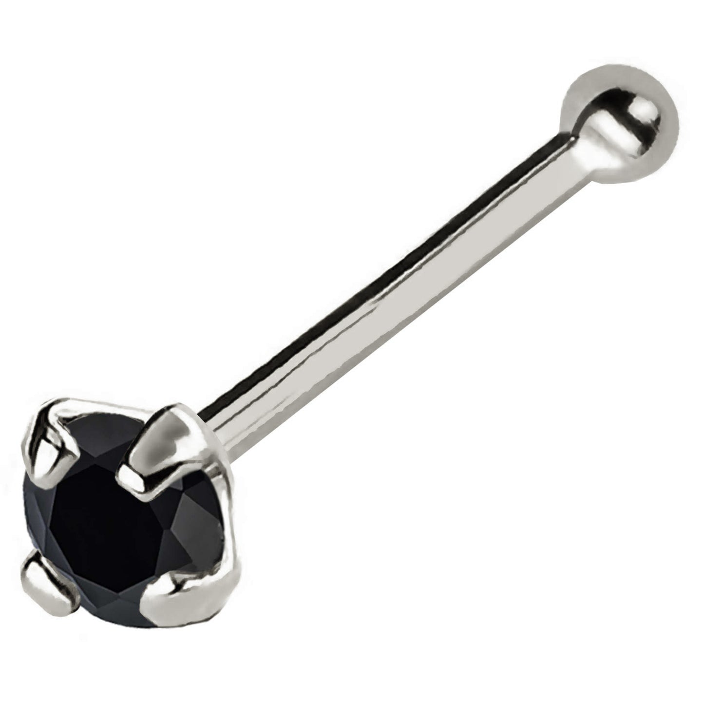 Jewelry Avalanche Black Moissanite 22G 14K Gold Ball-end Nose Stud