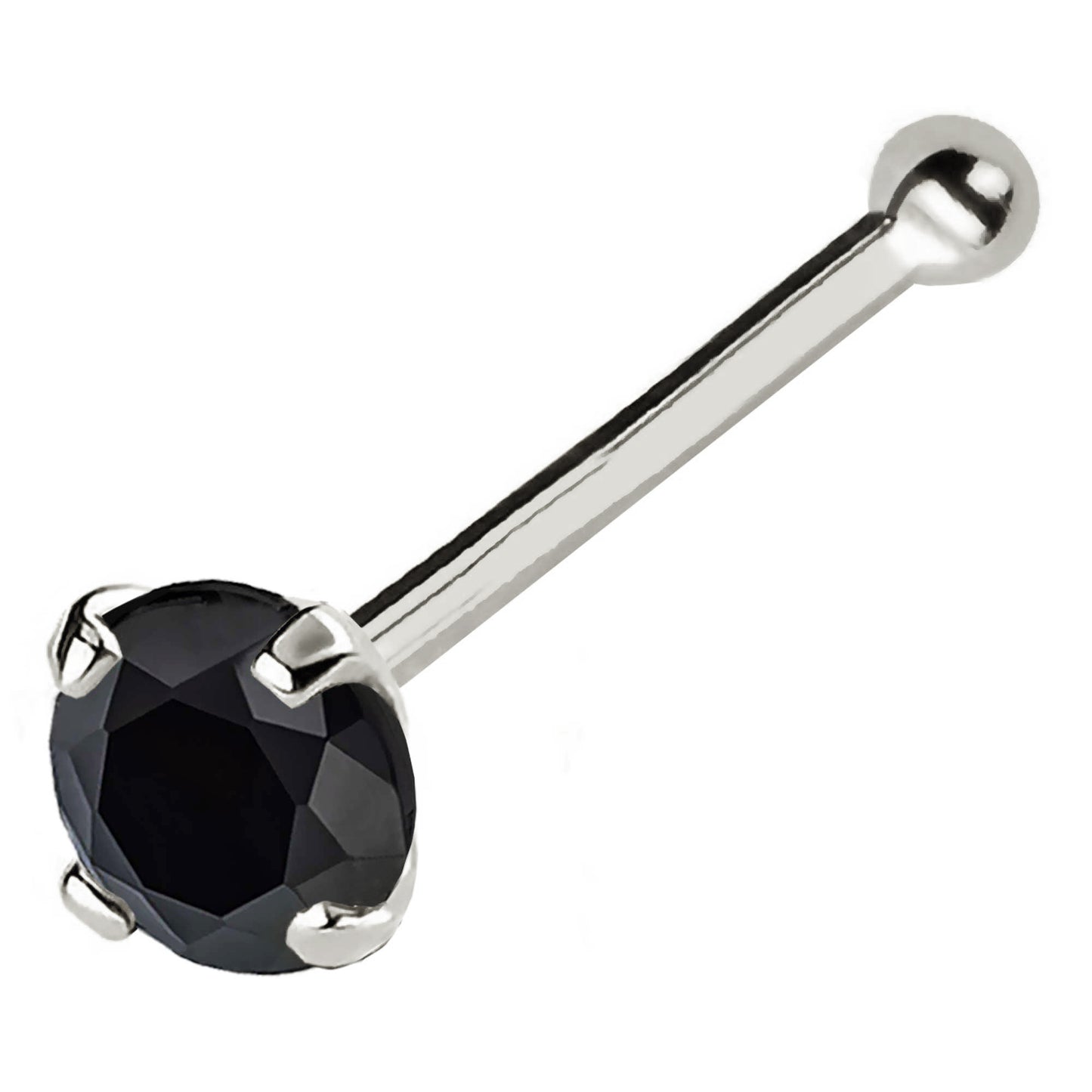 Jewelry Avalanche Black Moissanite 22G 14K Gold Ball-end Nose Stud