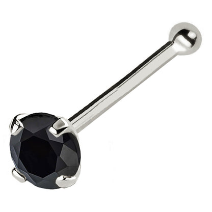Jewelry Avalanche Black Moissanite 22G 14K Gold Ball-end Nose Stud