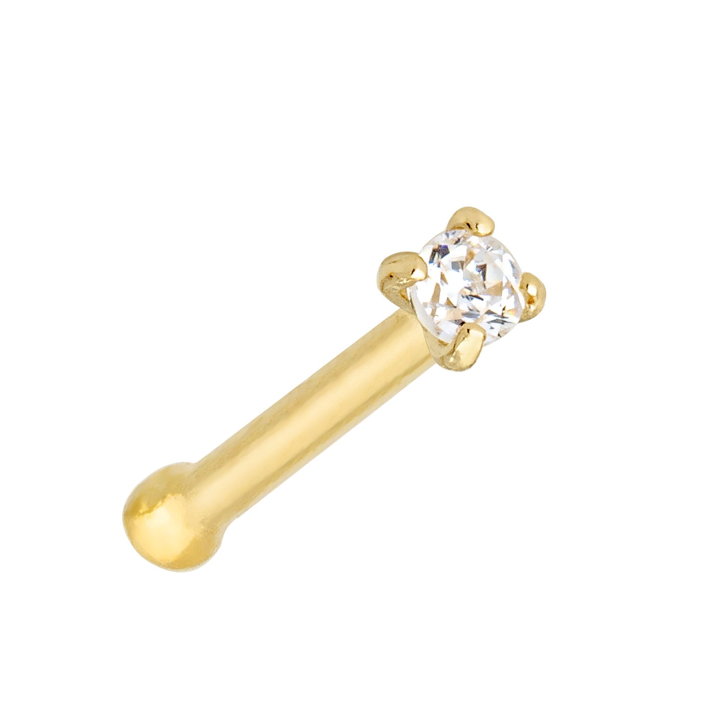 Jewelry Avalanche 1.5mm-3mm CZ Solid 22G 14K Gold Nose Bone Nose Stud