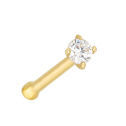 Jewelry Avalanche 1.5mm-3mm CZ Solid 22G 14K Gold Nose Bone Nose Stud