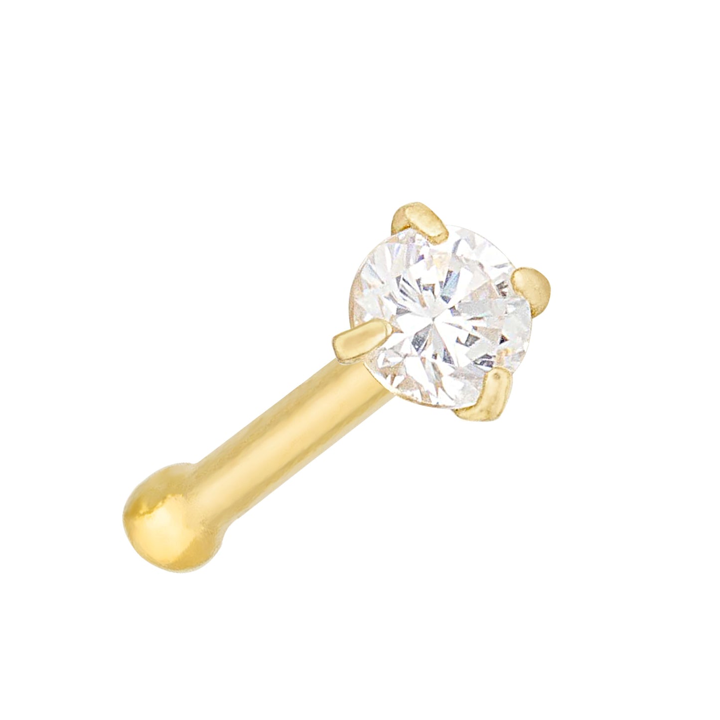 Jewelry Avalanche 1.5mm-3mm CZ Solid 22G 14K Gold Nose Bone Nose Stud