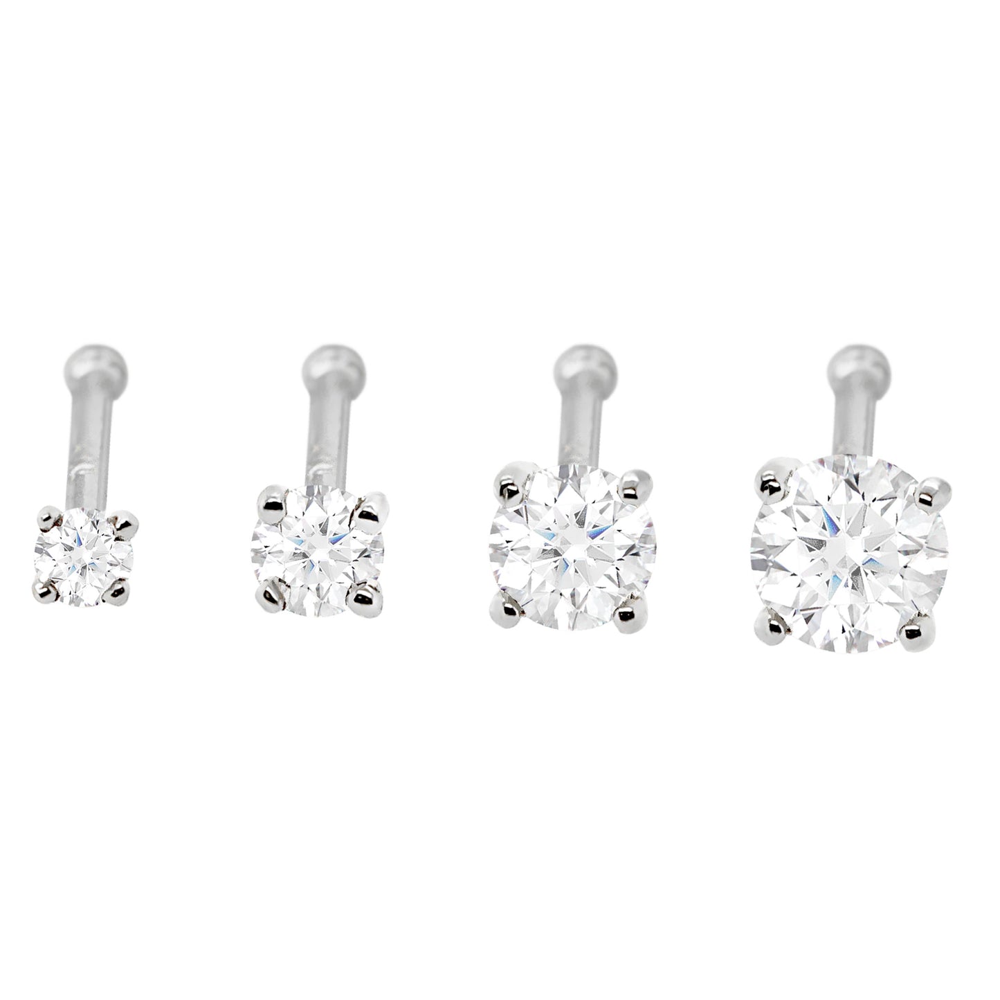 Jewelry Avalanche 22G 14K Gold Ball-end Nose Stud with Moissanite