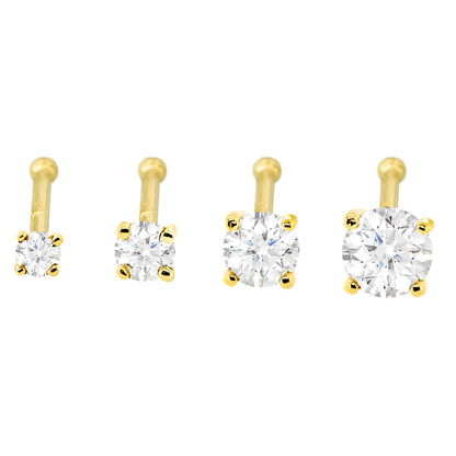 Jewelry Avalanche 22G 14K Gold Ball-end Nose Stud with Moissanite