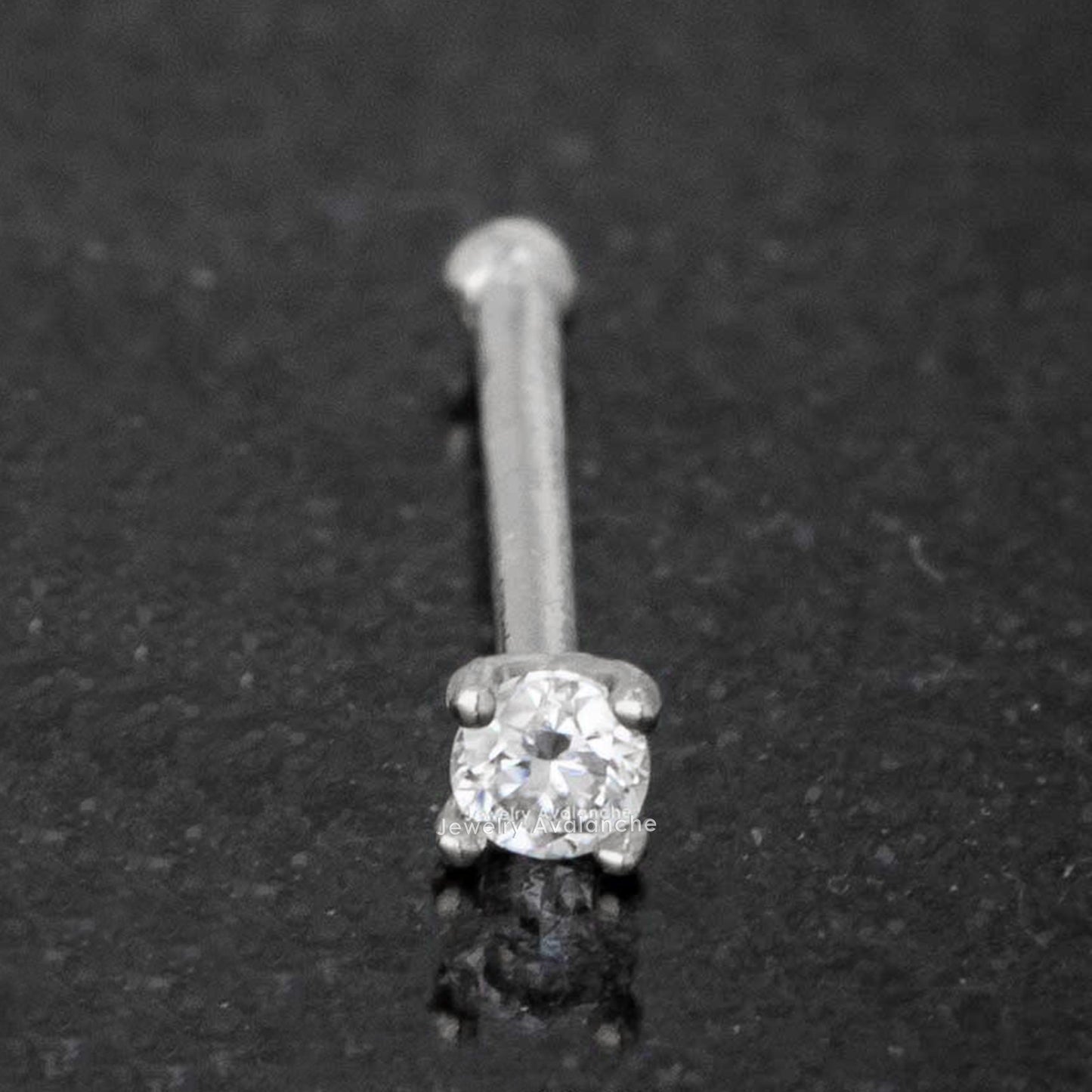 Jewelry Avalanche 22G 14K Gold Ball-end Nose Stud with Moissanite