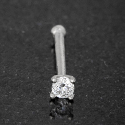 Jewelry Avalanche 22G 14K Gold Ball-end Nose Stud with Moissanite