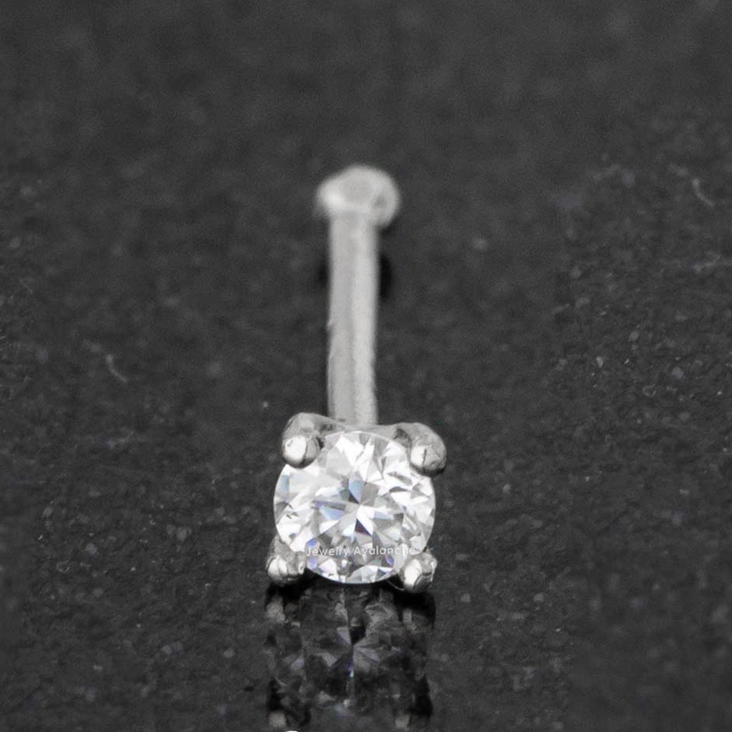 Jewelry Avalanche 22G 14K Gold Ball-end Nose Stud with Moissanite