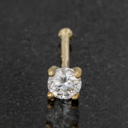 Jewelry Avalanche 22G 14K Gold Ball-end Nose Stud with Moissanite