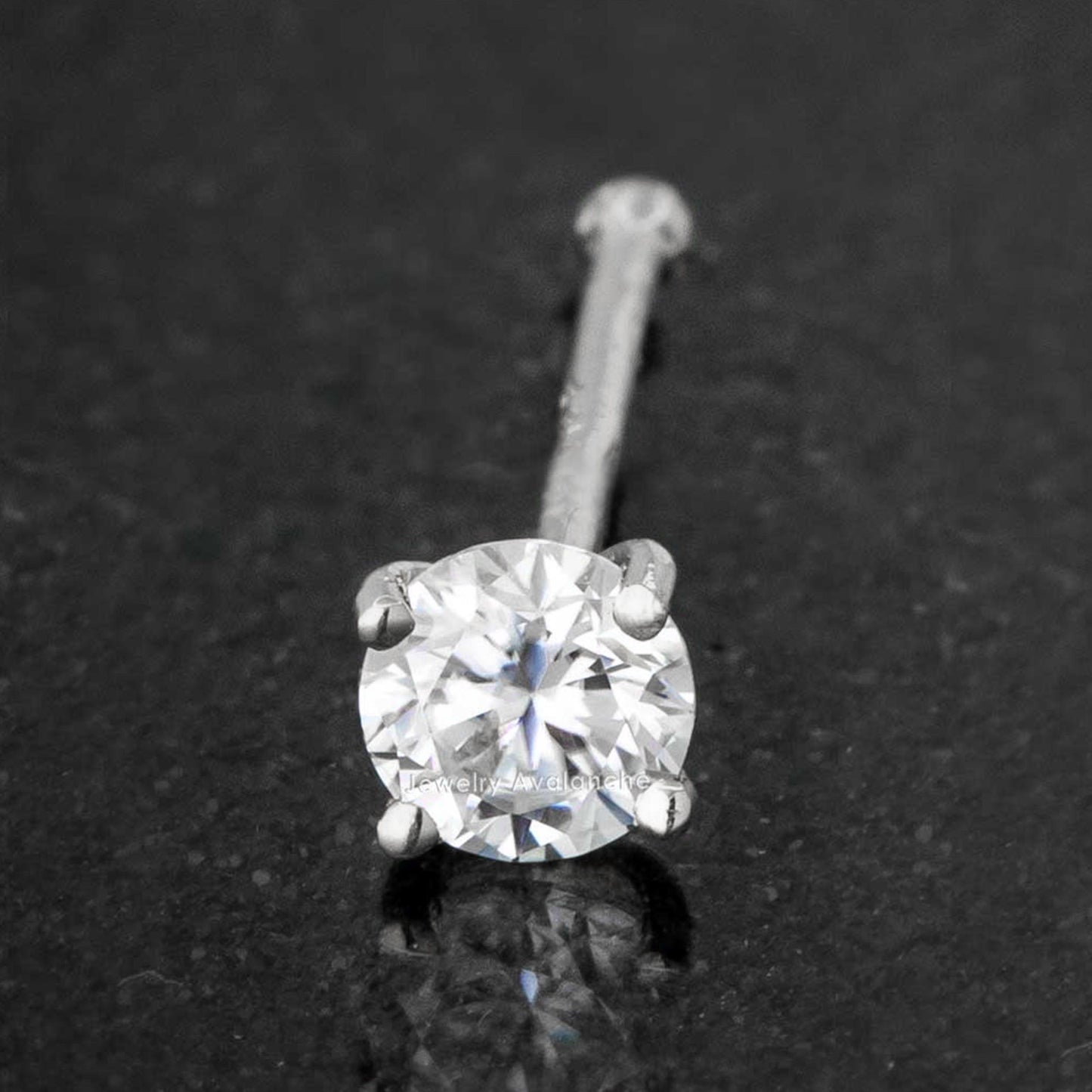 Jewelry Avalanche 22G 14K Gold Ball-end Nose Stud with Moissanite