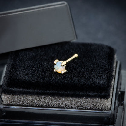Jewelry Avalanche Natural Australian Opal Nose Stud 22G 14K Gold Nose Bone Nose Ring Stud
