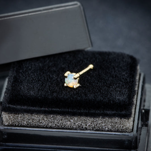 Jewelry Avalanche Natural Australian Opal Nose Stud 22G 14K Gold Nose Bone Nose Ring Stud