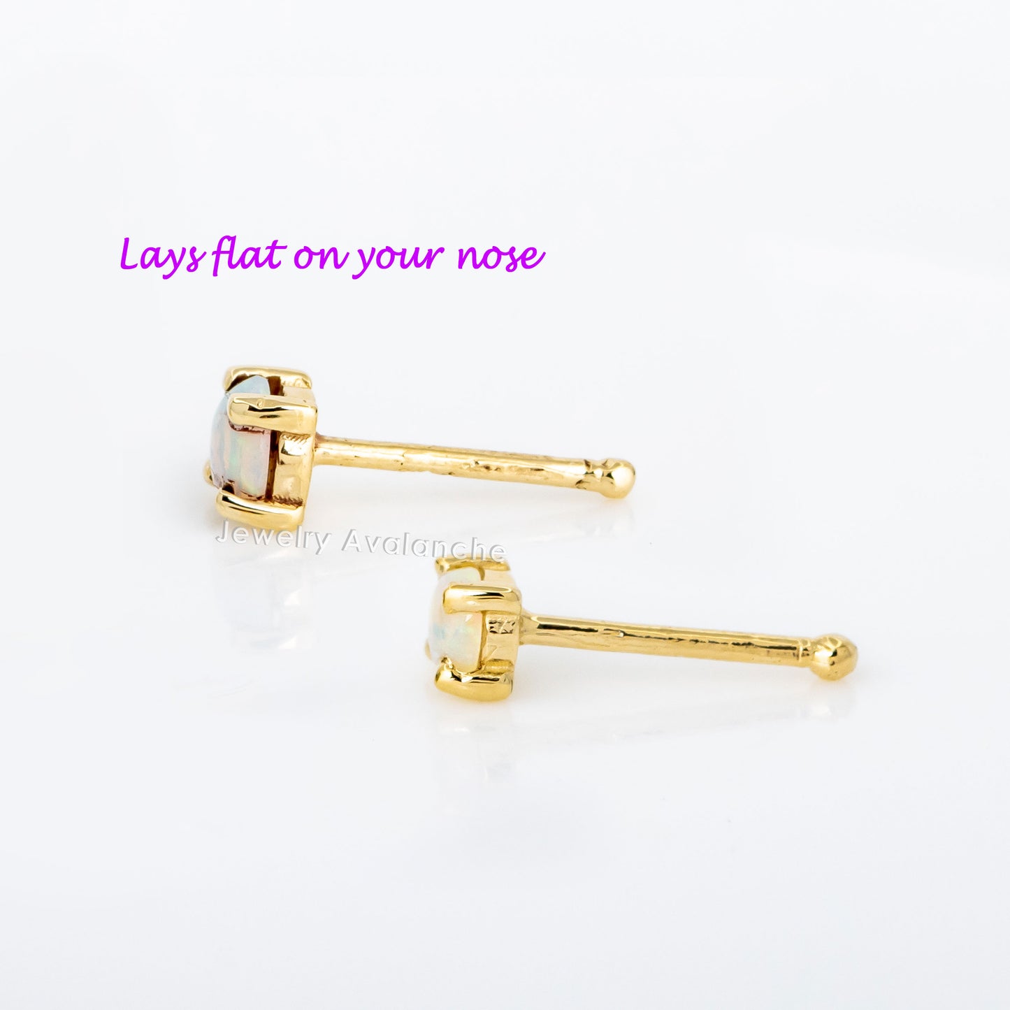 Jewelry Avalanche Natural Australian Opal Nose Stud 22G 14K Gold Nose Bone Nose Ring Stud