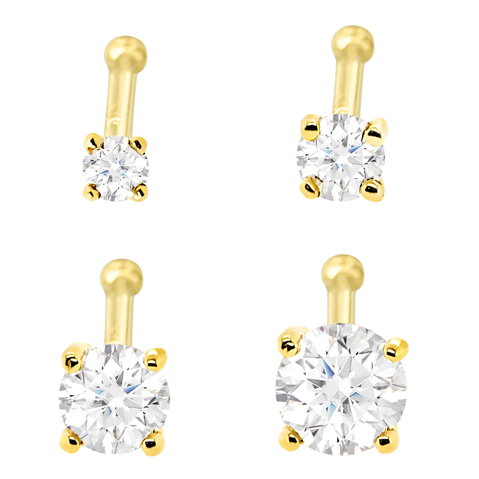 22G-14K-Gold-Ball-end-Genuine-Diamond-Nose-Stud