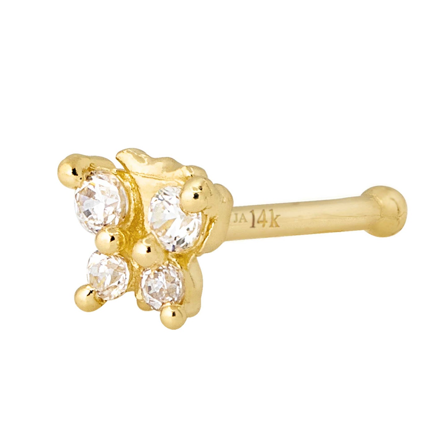 Jewelry Avalanche 20G 14K Yellow Gold Butterfly Nose Bone Nose Ring Stud
