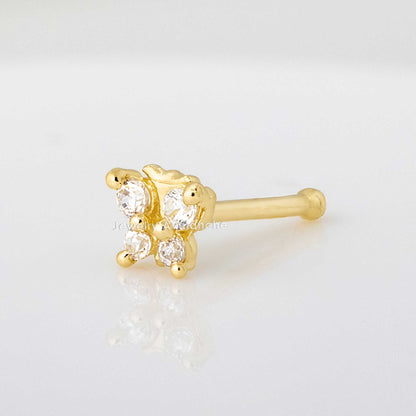 Jewelry Avalanche 20G 14K Yellow Gold Butterfly Nose Bone Nose Ring Stud