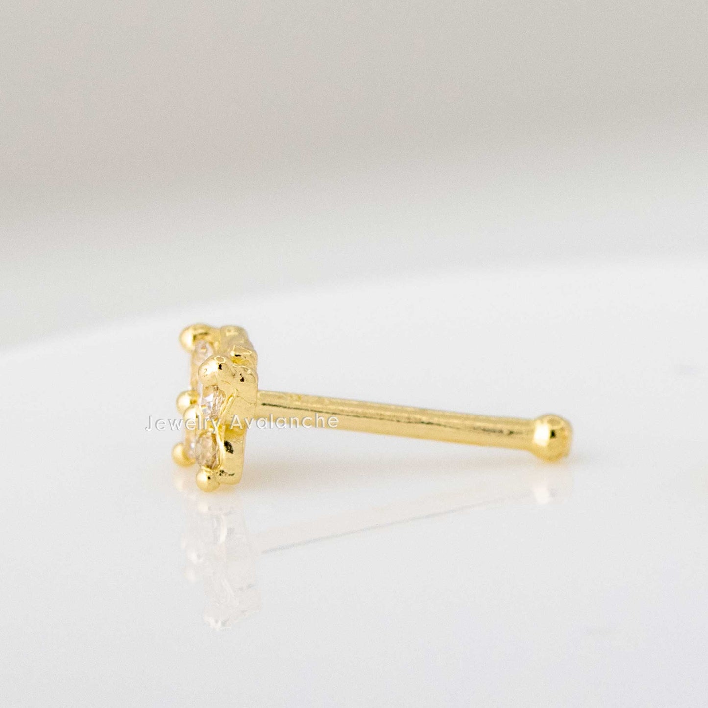 Jewelry Avalanche 20G 14K Yellow Gold Butterfly Nose Bone Nose Ring Stud