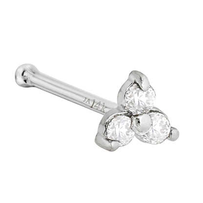 Jewelry Avalanche 22G 14K Gold 3-stone 0.03ctw Moissanite Ball-end Nose Stud
