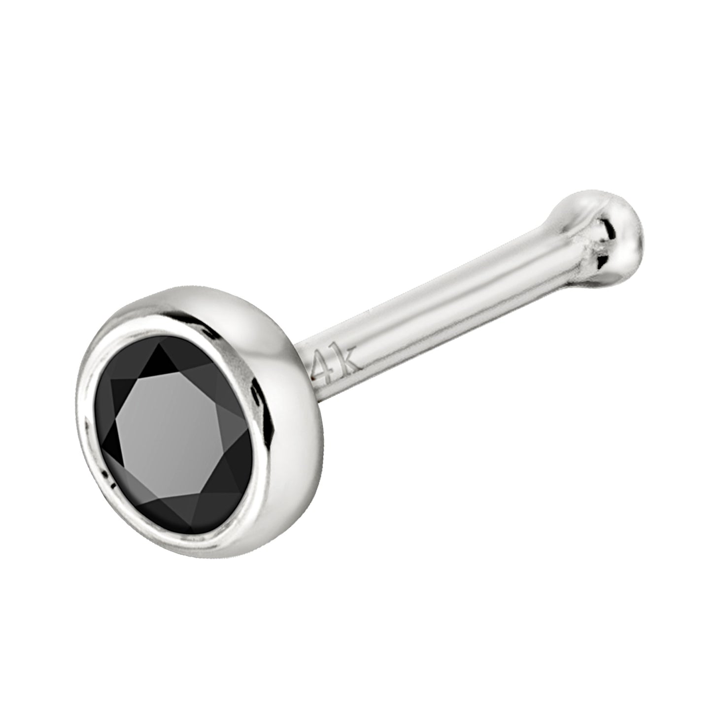 Jewelry Avalanche 22G 14K Gold Bezel-set Black Diamond Ball-end Nose Stud