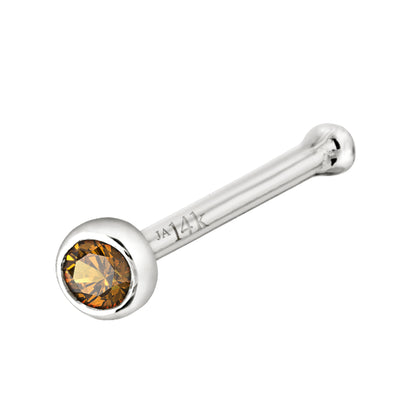 Jewelry Avalanche 22G 14K Gold Bezel-set Citrine Ball-end Nose Stud