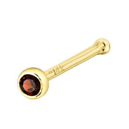 Jewelry Avalanche 22G 14K Gold Bezel-set Garnet Ball-end Nose Stud