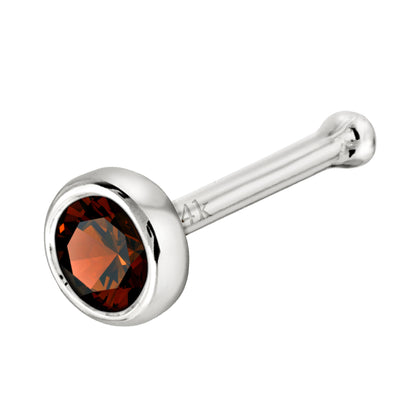 Jewelry Avalanche 22G 14K Gold Bezel-set Garnet Ball-end Nose Stud