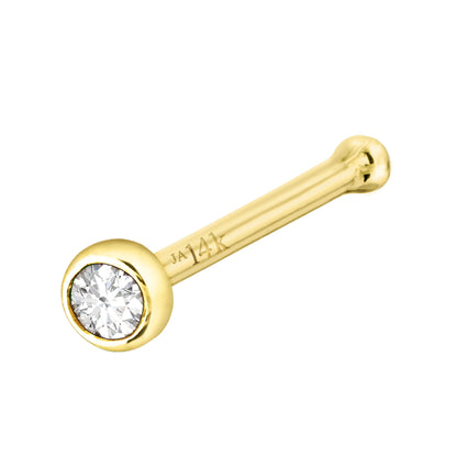 Jewelry Avalanche 22G 14K Gold Bezel-set Moissanite Ball-end Nose Stud