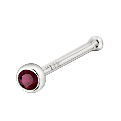 Jewelry Avalanche 22G 14K Gold Bezel-set Ruby Ball-end Nose Stud