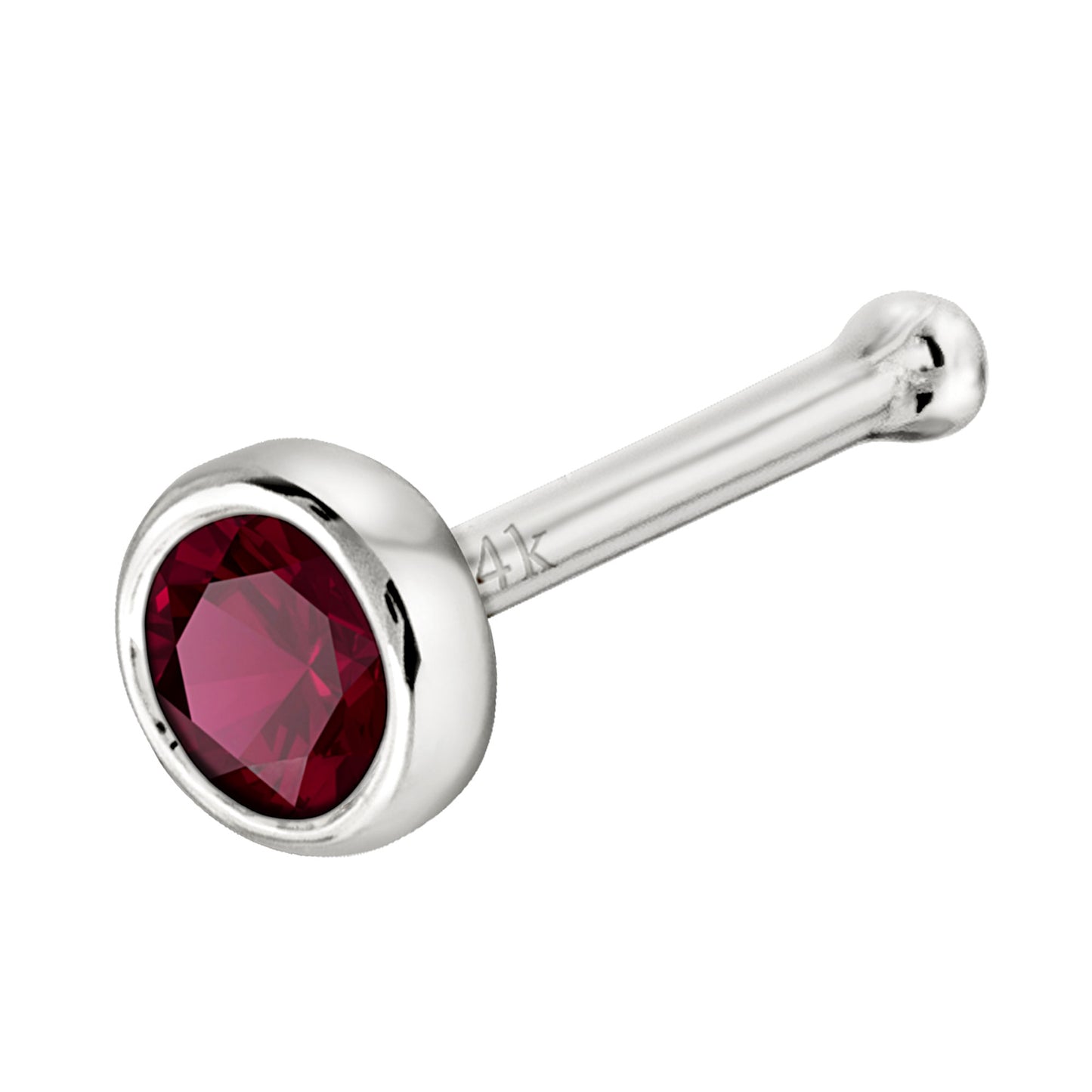Jewelry Avalanche 22G 14K Gold Bezel-set Ruby Ball-end Nose Stud
