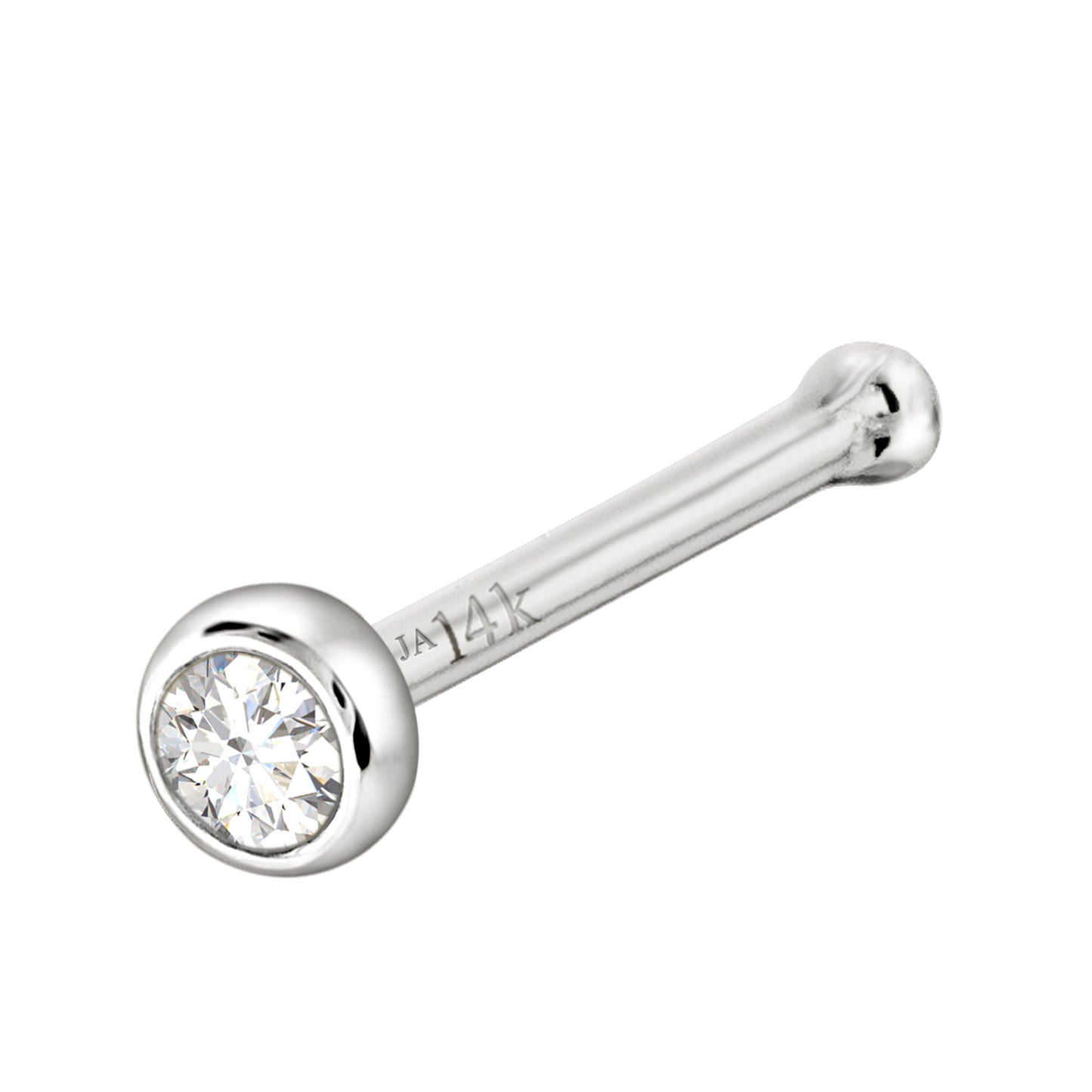 Jewelry Avalanche 22G 14K Gold Bezel-set Diamond Ball-end Nose Stud
