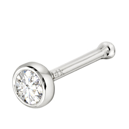 Jewelry Avalanche 22G 14K Gold Bezel-set Diamond Ball-end Nose Stud