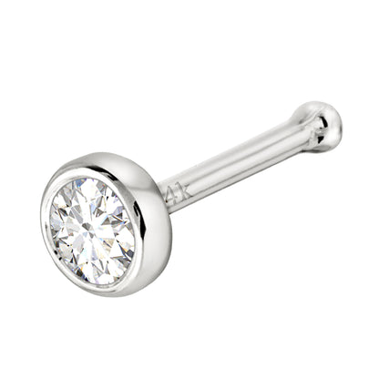 Jewelry Avalanche 22G 14K Gold Bezel-set Diamond Ball-end Nose Stud