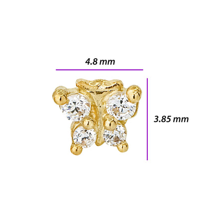 Jewelry Avalanche 20G 14K Yellow Gold Butterfly Nose Screw Nose Ring Stud