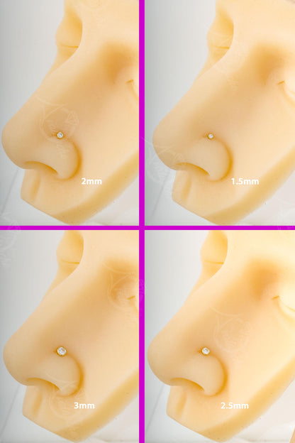 Jewelry Avalanche 22G 14K Gold Bezel-set Diamond Ball-end Nose Stud