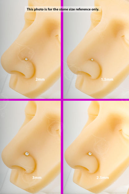 Jewelry Avalanche 22G 14K Gold Bezel-set Blue Sapphire Ball-end Nose Stud