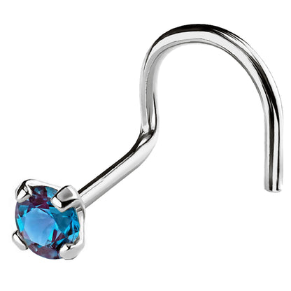 Jewelry Avalanche 22G 14K Gold Nose Screw Nose Stud with Alexandrite Gemstone